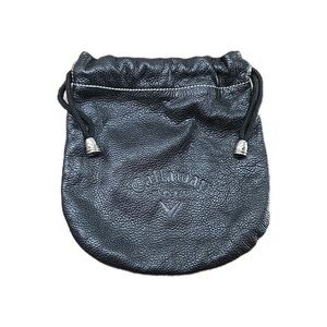 Callaway Golf Valuables Bag Pouch Black Pebbled Leather Honda Classic 7" x 7.5"